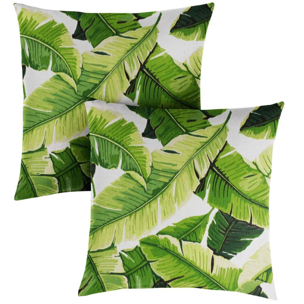 Green Outdoor Knife Edge Throw Pillows (2-Pack)