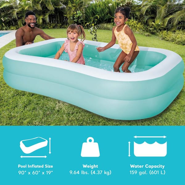 Intex 90 in. x 58 in. x 18 in. D Rectangular Mandarin Swim Intex 90 in. x 58 in. x 18 in. D Rectangular Mandarin Swim