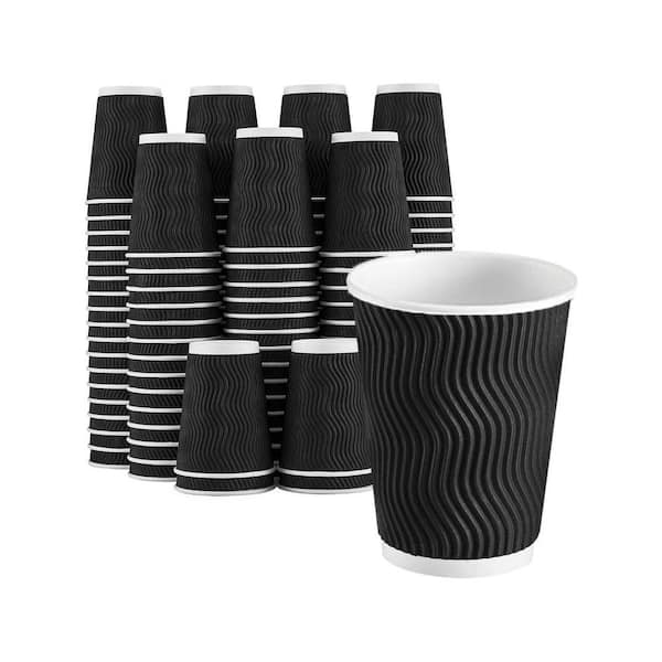 2.36 in. Black Disposable Paper Disposable Cups for Hot or Cold Drinks Corrugated 100 Per Case