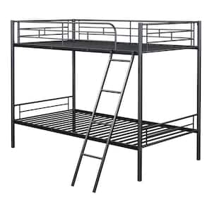 Alua Black Twin over Twin Bunk Bed with Full Metal Construction