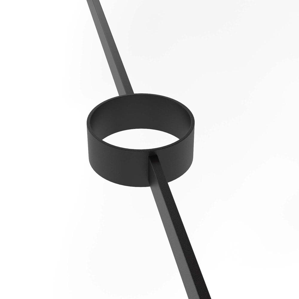 Close-up of the umbrella hole ring on the outdoor dining table.