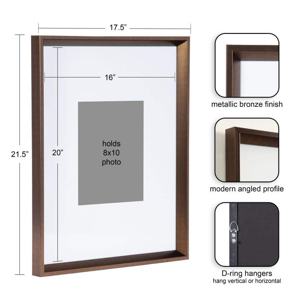 Bronze Polystyrene 16x20 Wall Photo Frame Set of 3
