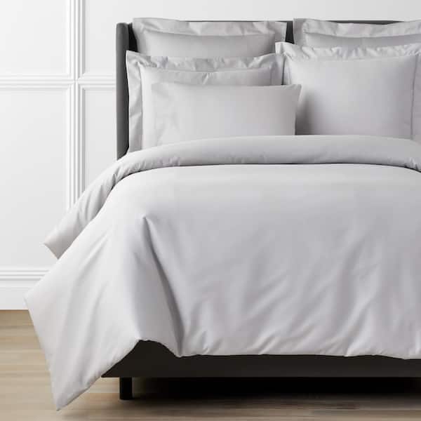 The Company Store Legends Hotel Supima Light Gray Solid Queen Sateen Duvet Cover