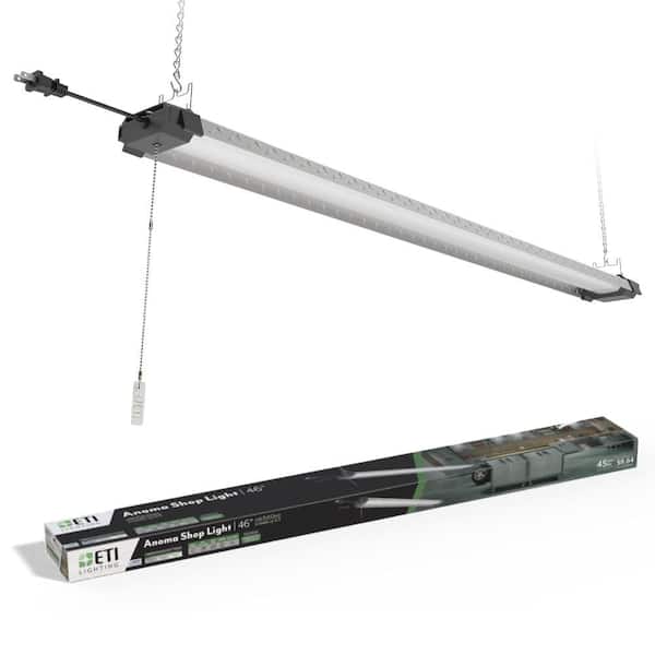ANOMA 46 in. x 4.5 in. Plug-In 80-Watt White LED Linkable Shop Light Selectable Lumens Bright White 4000K