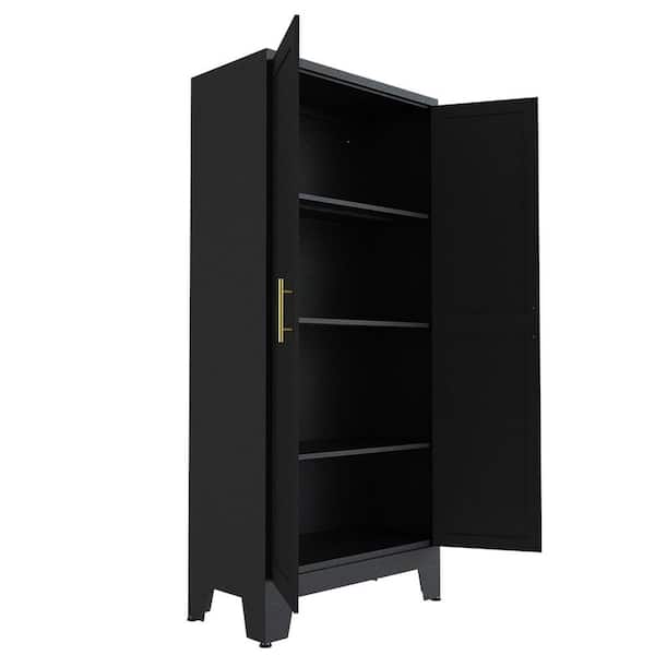 Unbranded 27.55 in. W x 13.78 in. D x 61 in. H Bathroom Black Linen Cabinet