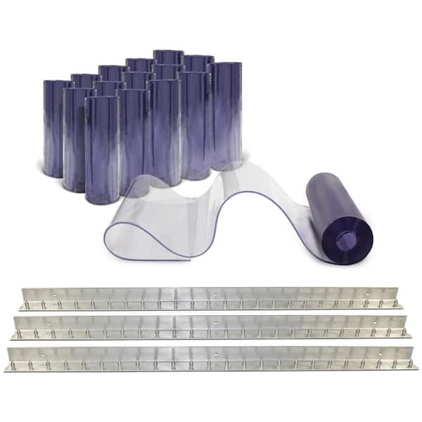 Aleco Clear-Flex II 8 ft. x 8 ft. Standard Smooth PVC Strip Door Kit