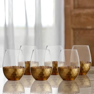 Daphne Gold Stemless Glasses 20 oz. / 591 ml 3.66 in. x 4.92 in. Gift Box (Set of 4)