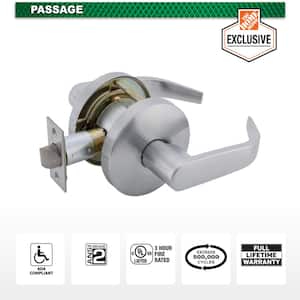 Universal Hardware Heavy Duty Commercial Passage Curved Lever Cylindrical, ADA, UL 3-Hr Fire, ANSI Grade 2, Satin Chrome