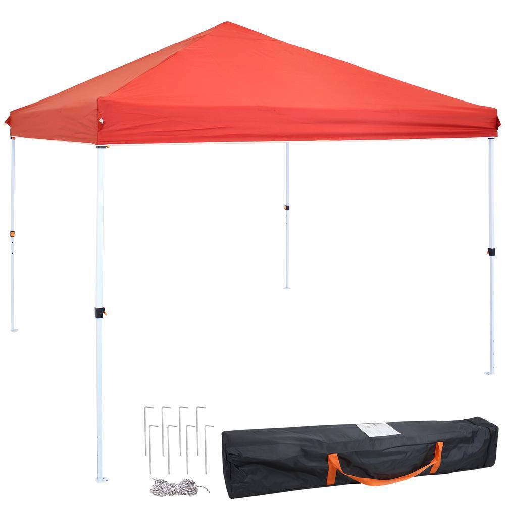 Sunnydaze Decor 10 ft. x 10 ft. Red Standard Pop Up Canopy with Carry ...