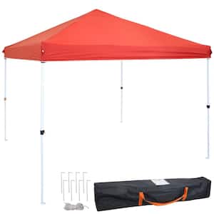 10 ft. x 10 ft. Red Standard Pop Up Canopy with Carry Bag