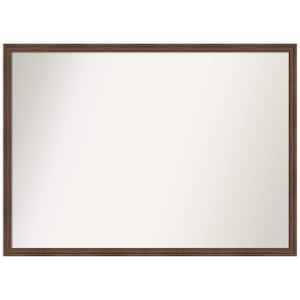 Florence Medium Brown 39.75 in. x 28.75 in. Non-Beveled Casual Rectangle Framed Wall Mirror in Brown
