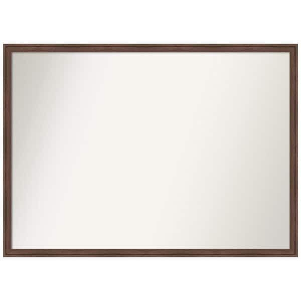 Amanti Art Florence Medium Brown 39.75 in. x 28.75 in. Non-Beveled Casual Rectangle Framed Wall Mirror in Brown