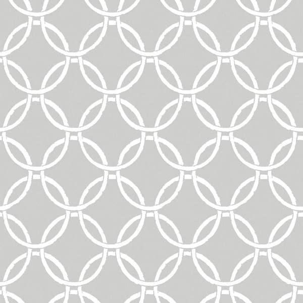 Chesapeake Quelala Grey Ring Ogee Wallpaper Sample