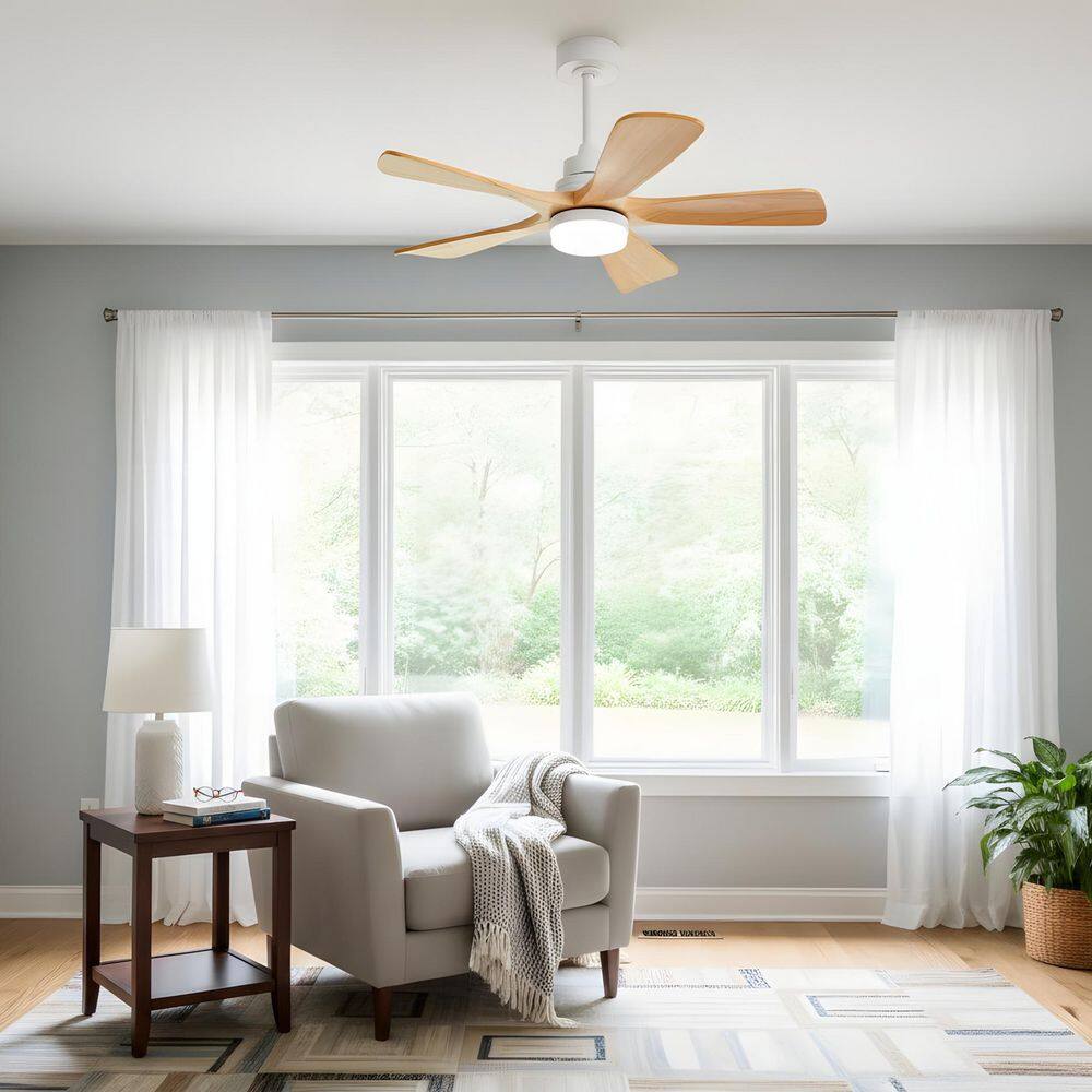 42 in. LED Indoor Downrod White Oak Natural Farmhouse Style Ceiling Fan with Light Kit, Reversible DC Motor price history on PriceWatchPro