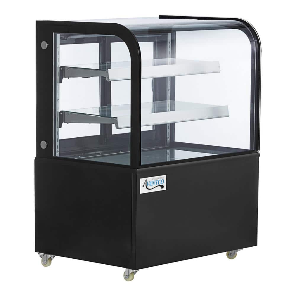 Aoibox 36 in. Curved Glass Black Dry Bakery Display Case, 2-Shelves,  Sliding Doors SNSA05-2KI015 - The Home Depot