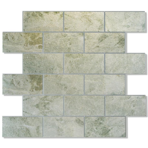 Yipscazo Metallic Luster Turquoise 12 in. x 12 in. PVC Peel and Stick Tile Backsplash (5 sq. ft./5-Sheets)