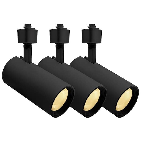 3 in. Black Integrated LED H Track Light Head, 5CCT, CRI90, 20W, 1500LM, Fixed Track, Gimbal Head, Dimmable ETL 3 Pack