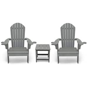 Westwood Gray 3-Piece All-Weather Plastic Outdoor Patio Conversation Set