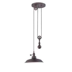 Pendant 100-Watt 1-Light Aged Bronze Finish Dining/Kitchen Island Foyer Pendant Light w/ Steel Shade, No Bulbs Included