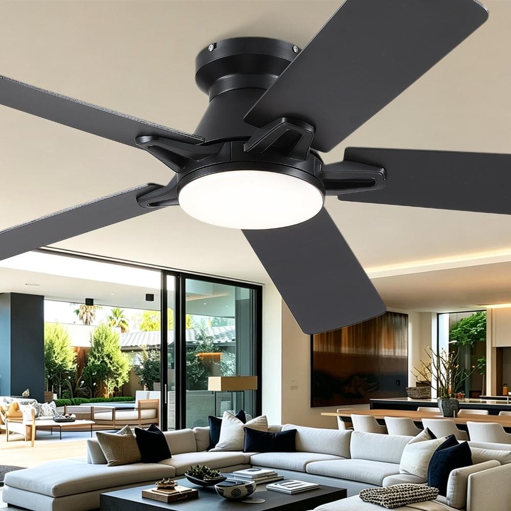 Modern 52-inch Black Ceiling Fan with Light and Remote,Quiet DC Motor, Dimmable for Living Room Bedroom. price history on PriceWatchPro