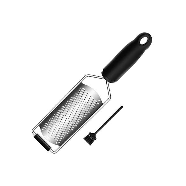 Handheld Stainless Steel Zester Grater Black Kitchen Tool with Non Slip Handle Removable Cover Easy Cleaning