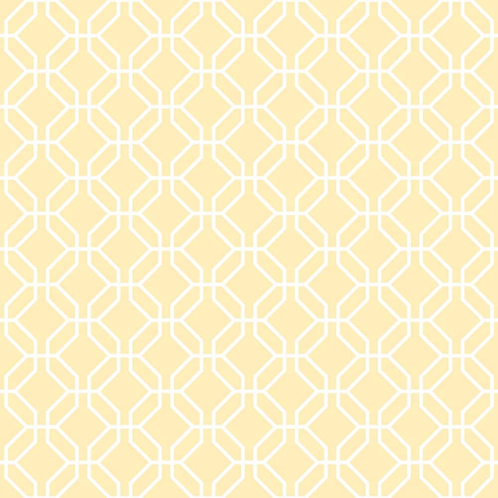 Secret Garden Yellow and White Octagonal Trellis Non-Woven Paper Non-Pasted