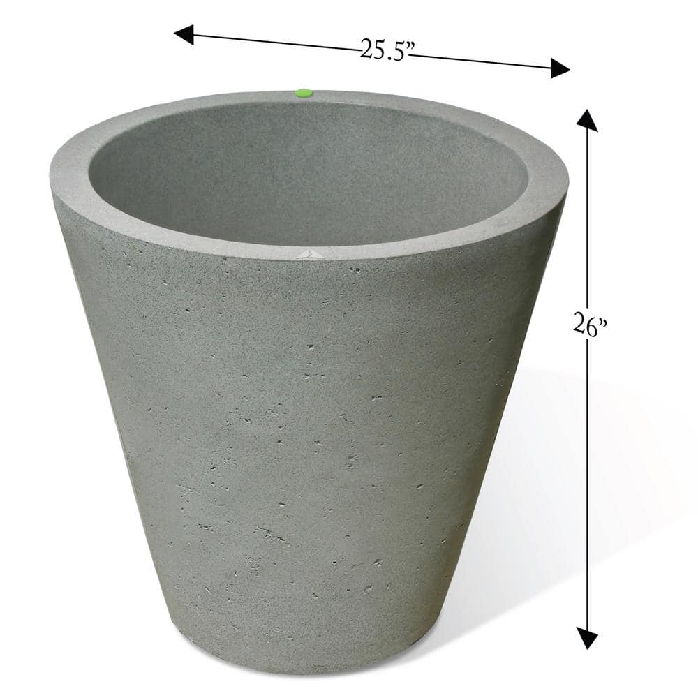 Extra Large Gray Concrete Self-Watering Outdoor Planter