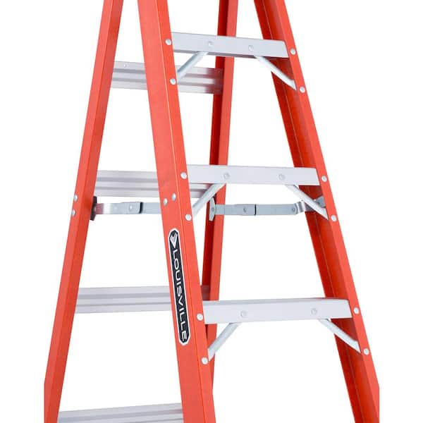 Louisville Ladder 8-Foot Fiberglass Step to Straight Ladder, Type IAA,  375-pound Load Capacity, FXC1208