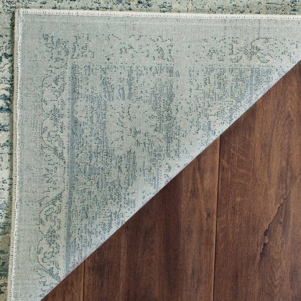 Light Blue Rectangular Washable Reversible Viscose Area Rug 5' x 7'