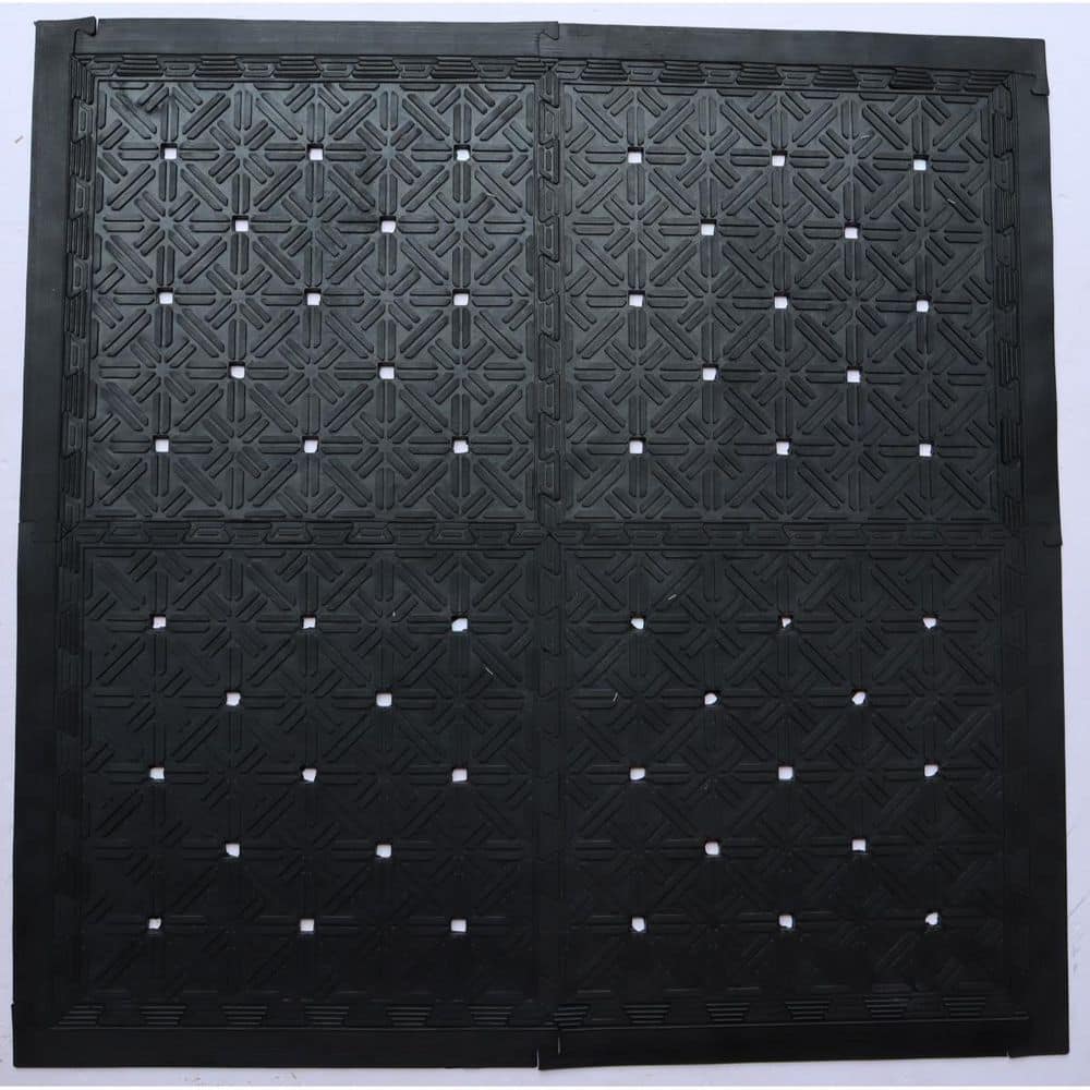 18 in. x 18 in. Black Rubber Outdoor Door Mat price history on PriceWatchPro