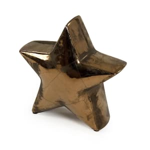 Five-Pointed Distressed Bronze Decorative Star Medium