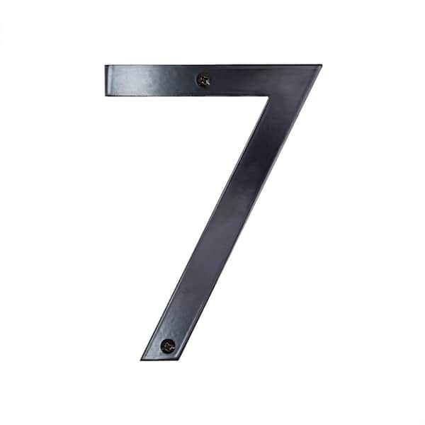 10" Black Modern Steel Flat or Floating House Numbers 0-9 - 7