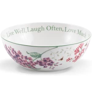 9 in. Butterfly Meadow 68 fl. oz. Multi-Colored Porcelain Serving Bowls (Set Of 1)