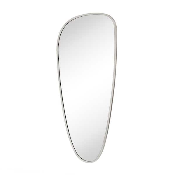 TEHOME 40 in. W x 18 in. H Novelty/Specialty Irregular Shaped Metal Framed Wall Mount Bathroom Vanity Mirror in Brushed Nickel