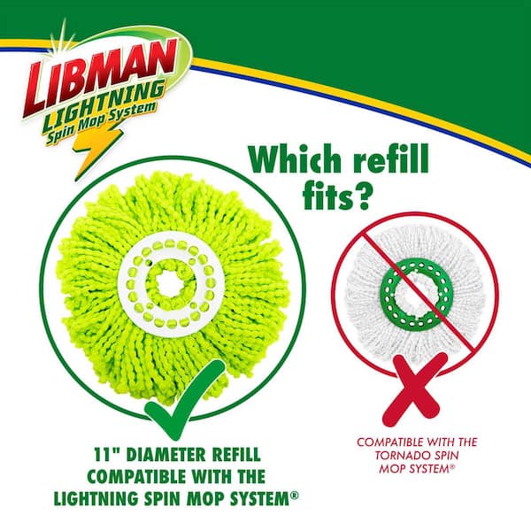Libman Lightning Spin Mop Microfiber Mop Head Refill 1720
