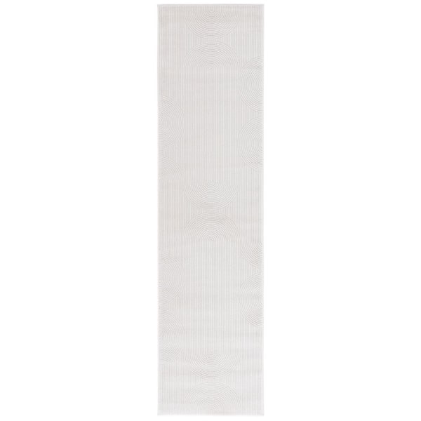 Saylor 2 ft. x 8 ft. Ivory Geometric Solid Arches Runner Rug
