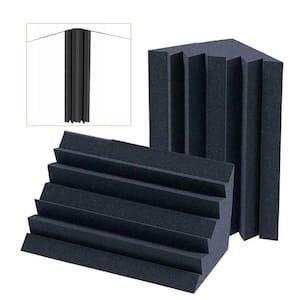 9 .5 in. x 4.8 in. x 4.8 in. Black Corner Block Bass Trap Sound Absorbing Panels for Recording Studio (12-Pack)