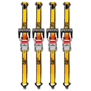 16 ft. x 1-1/4 in. Heavy-Duty Ratcheting 800 lbs. Tie Down Set with Soft Loops Straps (4-Piece)