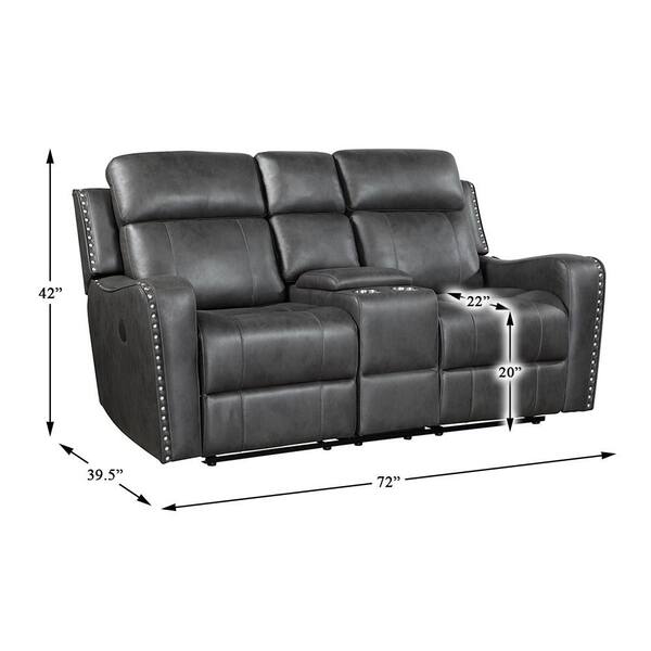 Lazzara Cadmus 72 in W Microfiber Fabric 2-Seater Power Double