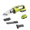 RYOBI ONE+ 18V Cordless Performance Hand Vacuum Kit with 2.0 Ah Battery and Charger PCL704K