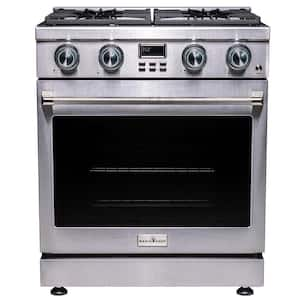 30 in. 4 -Burner Slide-in Gas Range in Stainless with Convection