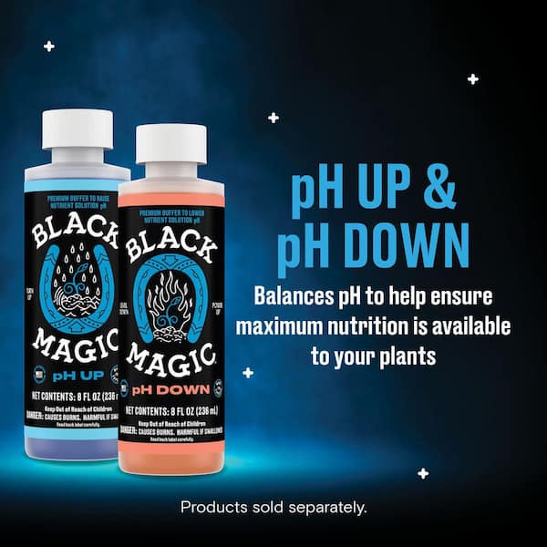 Black Magic 8 fl. oz. pH Down - Premium Buffer to Lower Nutrient Solution pH,  Concentrated Acidic Formula 10101-10006 - The Home Depot