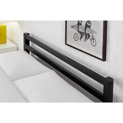 Grandon Black Metal Twin Platform Bed with Slats (39 in W. X 14 in H.)