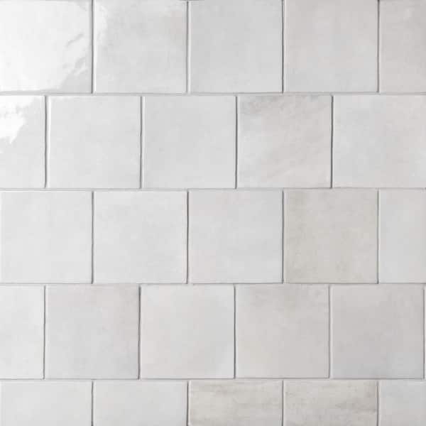 Cloe Subway Glossy Grey 5 in. x 5 in. Handmade-Look Ceramic Wall Tile (10.83 sq. ft./Case)