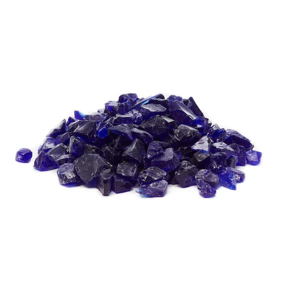 Exotic Fire Glass 12 In To 34 In Cobalt Blue Classic Fire Glass 25 Lbs Bag Eg25 L13m 1046