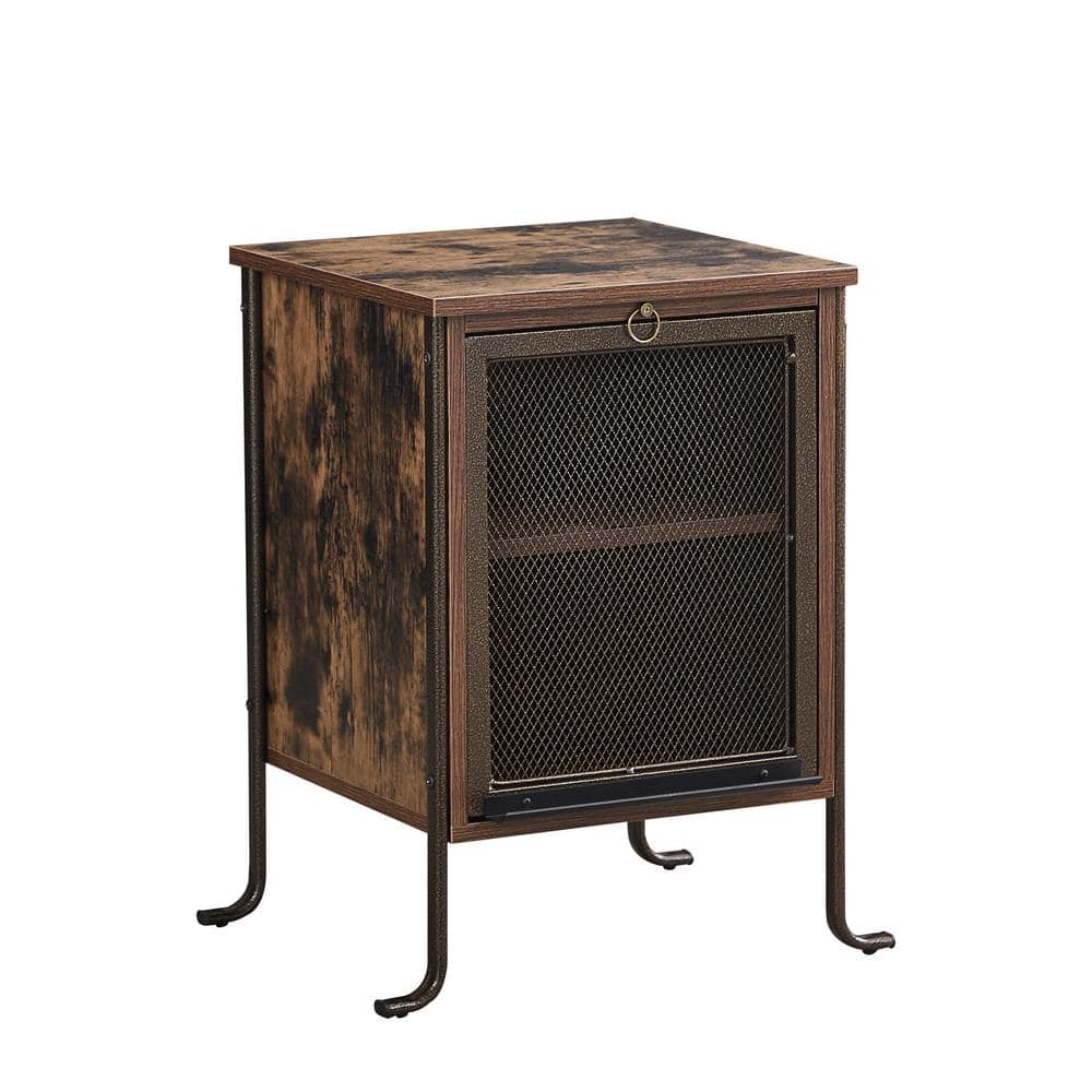 VECELO Rectangle Vintage Nightstand End/Side Table with Storage 