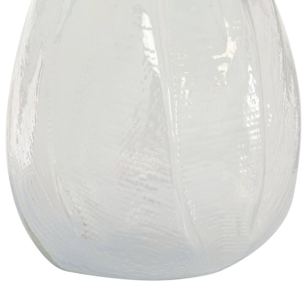 16" White Blown Glass Bud Table Vase