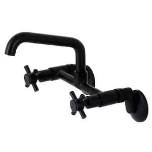 Concord 2-Handle Wall-Mount Kitchen Faucet in Matte Black