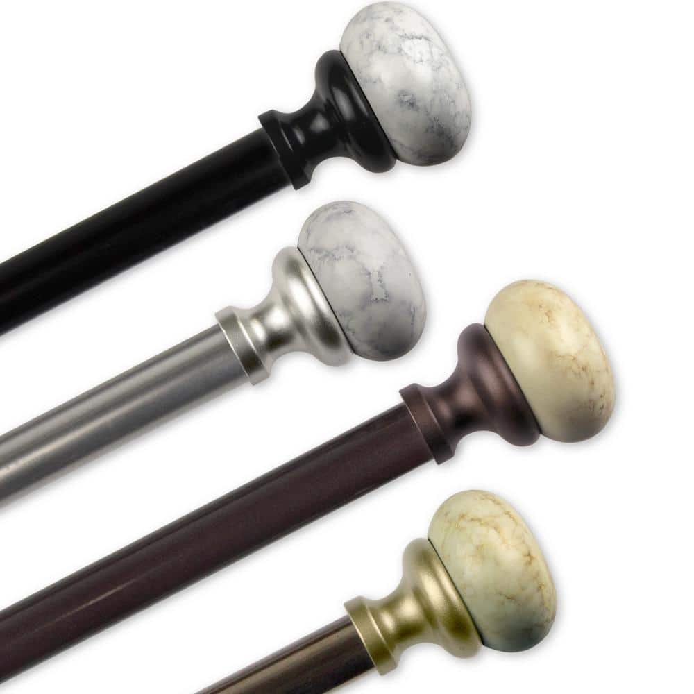 "13/16"" Dia Adjustable 28-48"" Single Curtain Rod in Cocoa with Johona Finials" price history on PriceWatchPro