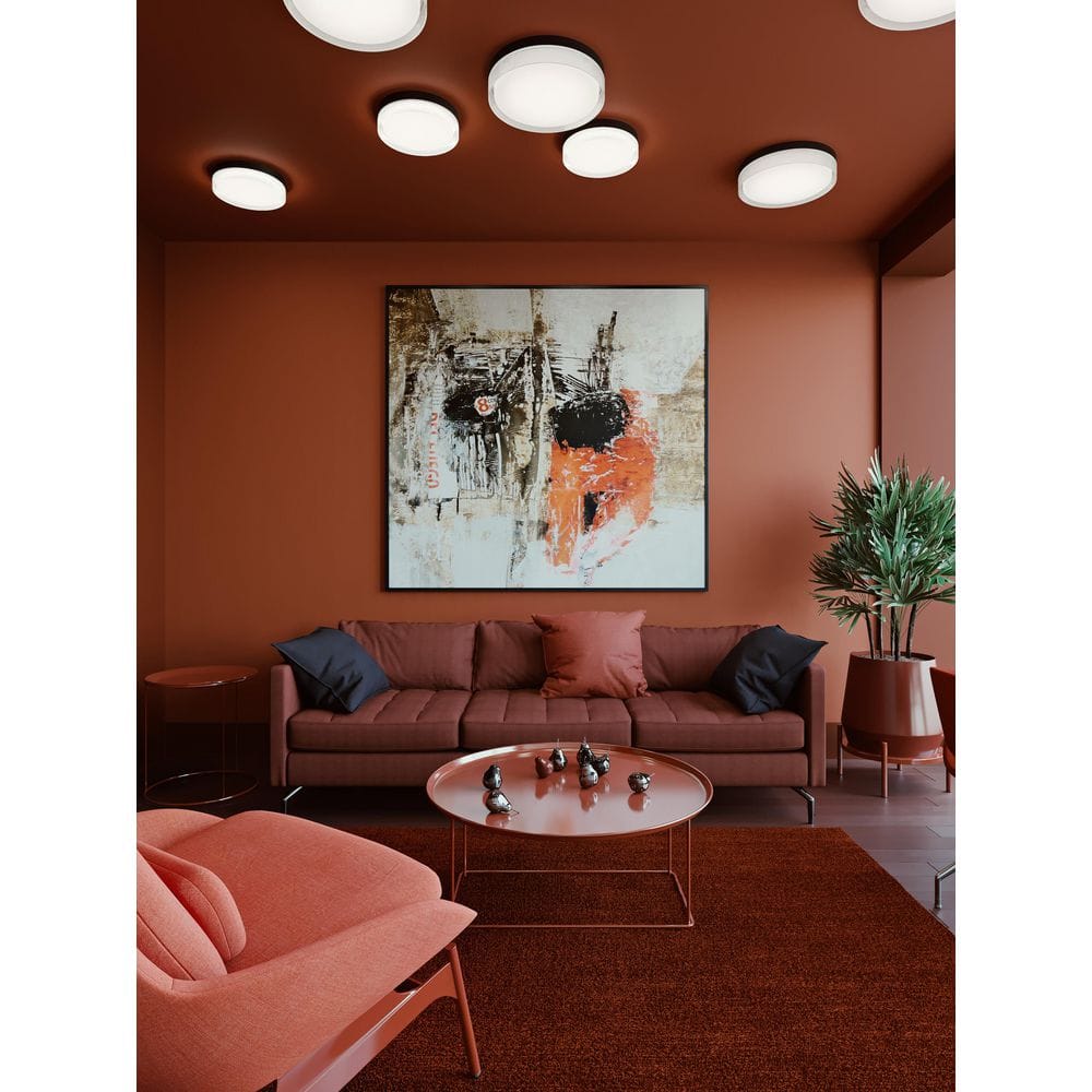 Tribeca 12 in. Modern Globe Gloss Black Integrated LED Flush Mount Color Changing price history on PriceWatchPro